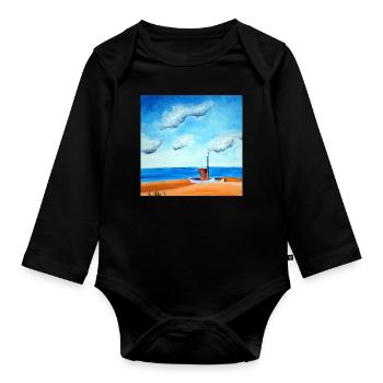 Boot am Meer - Baby Bio-Langarm-Body - Schwarz - Vorne