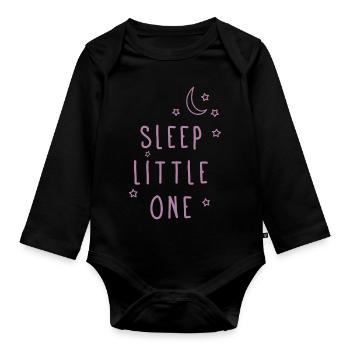 Sleep Little One - Sleep well baby - Organic Longsleeve Baby Bodysuit - black - Front