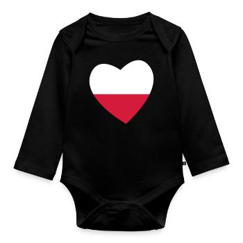 Heart Poland - Organic Longsleeve Baby Bodysuit - black - Front