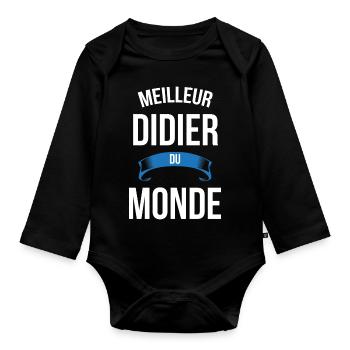 Meilleur Didier du monde homme - Body Bébé bio manches longues - noir - Devant