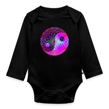 Psytrance Goa Trance Gift Shirt DJ Mesdames - Body Bébé bio manches longues - noir - Devant
