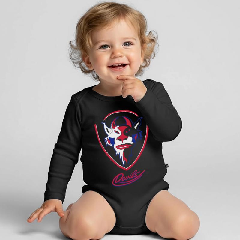 Sehnde Devils Logo mit Devils Script Baby Bio-Langarm-Body