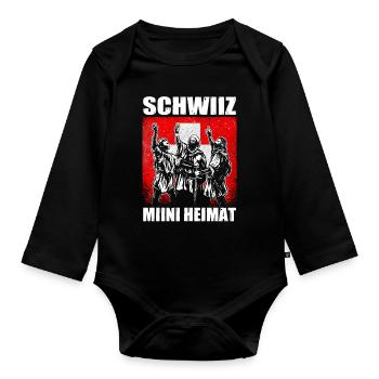 Schweiz Heimat Rütlischwur Patriot Geschenk de - Baby Bio-Langarm-Body - Schwarz - Vorne