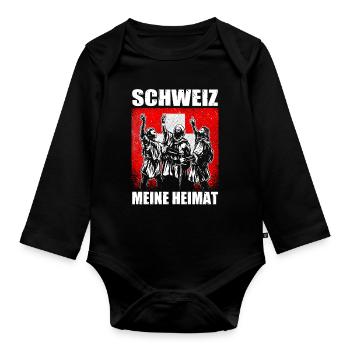 Schweiz Heimat Rütlischwur Patriot Geschenk de - Baby Bio-Langarm-Body - Schwarz - Vorne