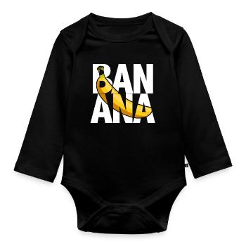 Banana - Organic Longsleeve Baby Bodysuit - black - Front