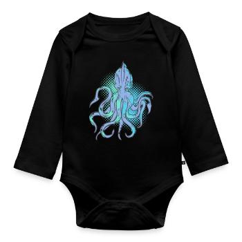 tintenfisch - Baby Bio-Langarm-Body - Schwarz - Vorne