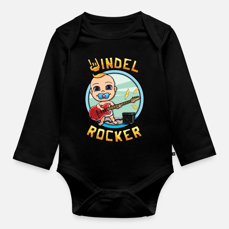 ROBE À COUCHES - Body Bébé bio manches longues - noir