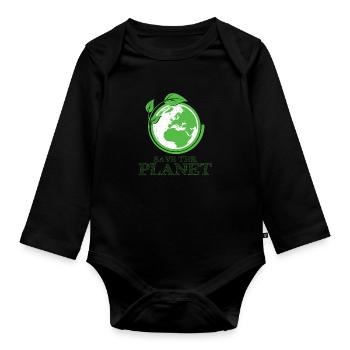 Conservation Planet Rescue Environment Gift - Body Bébé bio manches longues - noir - Devant