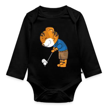 Tiger Club de golf Coup Wood Cadeau Golf - Body Bébé bio manches longues - noir - Devant