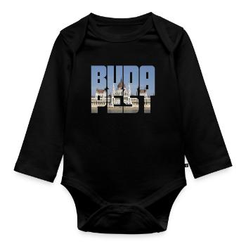 Budapest - Baby Bio-Langarm-Body - Schwarz - Vorne