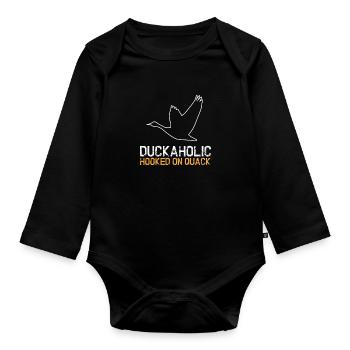 Oiseau charlatan canard poussins canard étang amoureux des animaux - Body Bébé bio manches longues - noir - Devant