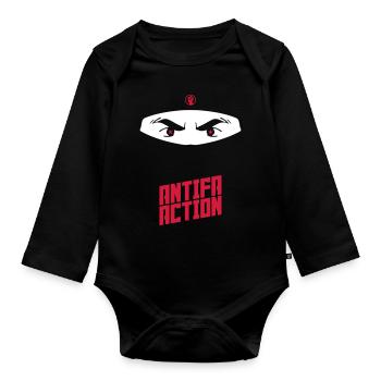 Action Antifa - Ninja - Body Bébé bio manches longues - noir - Devant