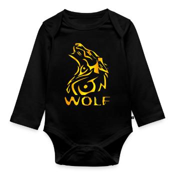 WOLF - WOLF - Organic Longsleeve Baby Bodysuit - black - Front