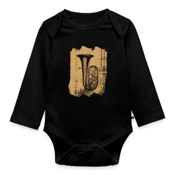 tuba - Body Bébé bio manches longues - noir - Devant