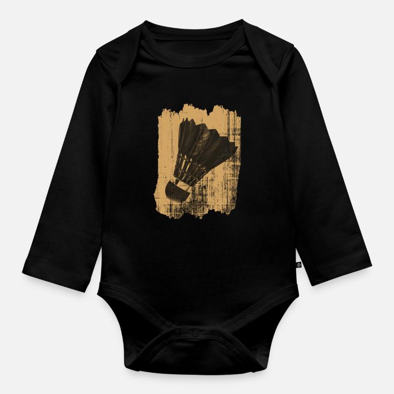 Volant de badminton - Body Bébé bio manches longues - noir
