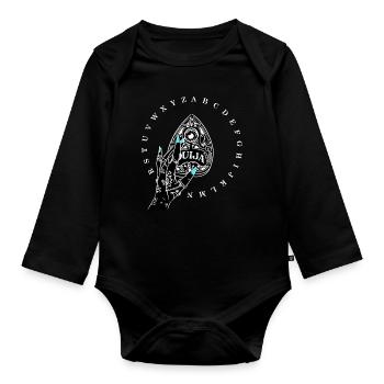 Quija, witch board, horror, exorcist, ghosts - Organic Longsleeve Baby Bodysuit - black - Front