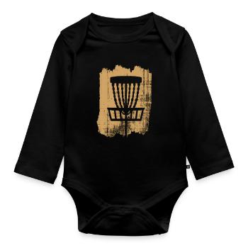 Discgolf - Baby Bio-Langarm-Body - Schwarz - Vorne