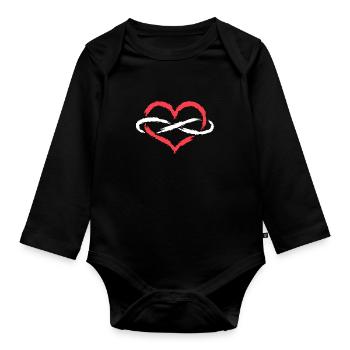 Heart infinite endless - Organic Longsleeve Baby Bodysuit - black - Front