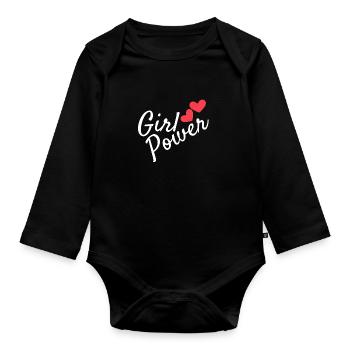 Girl power - Body Bébé bio manches longues - noir - Devant