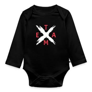 Team Cross Crew Crew - Organic Longsleeve Baby Bodysuit - black - Front