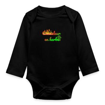 Cascadeur en herbe - Body Bébé bio manches longues - noir - Devant