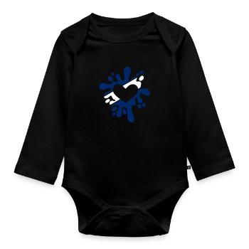 Israël symbole drapeau tache de couleurs cadeau - Body Bébé bio manches longues - noir - Devant