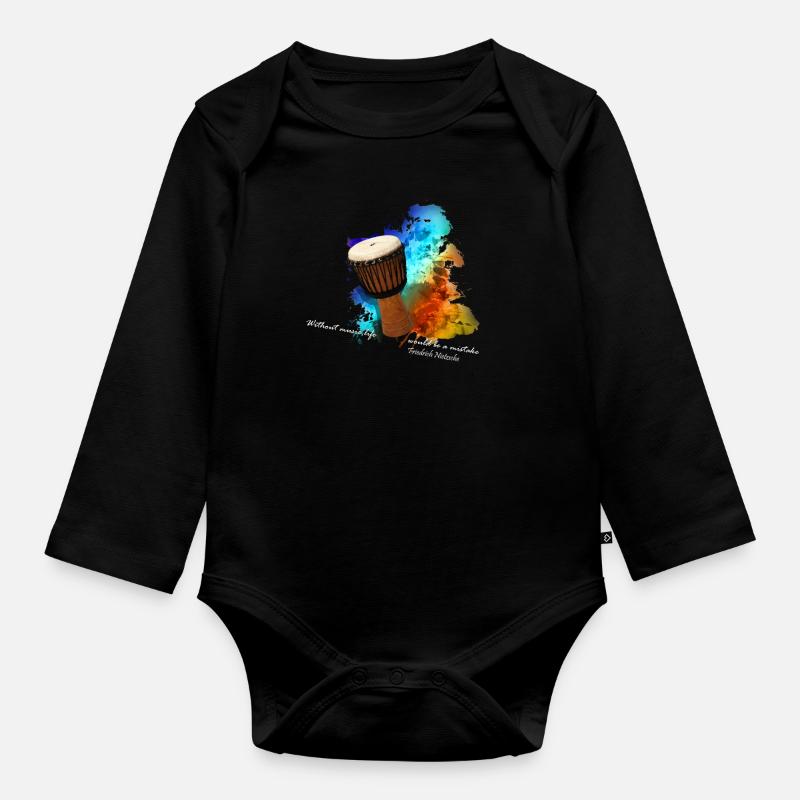 djembe - Body Bébé bio manches longues - noir
