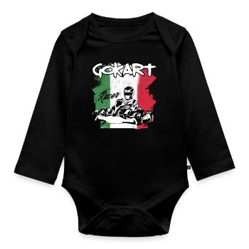 gokart italia - Baby Bio-Langarm-Body - Schwarz - Vorne