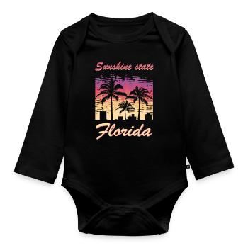 Florida - Organic Longsleeve Baby Bodysuit - black - Front