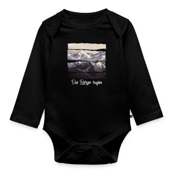 die berge rufen - Baby Bio-Langarm-Body - Schwarz - Vorne