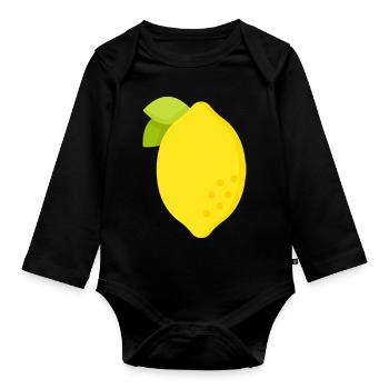 Zitrone - Baby Bio-Langarm-Body - Schwarz - Vorne