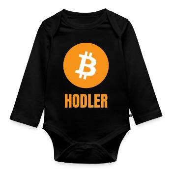 Bitcoin Hodler Crypto - Baby Bio-Langarm-Body - Schwarz - Vorne