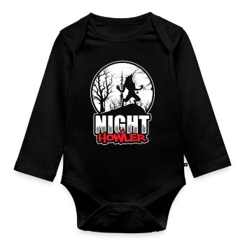 Wolf Halloween Fairy Tale - Organic Longsleeve Baby Bodysuit - black - Front