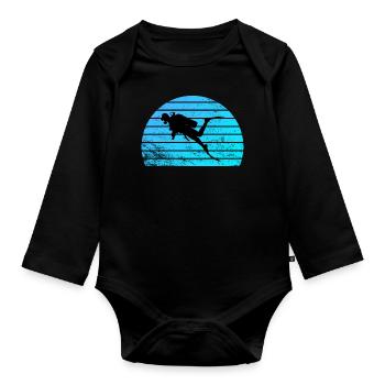 diver - Organic Longsleeve Baby Bodysuit - black - Front