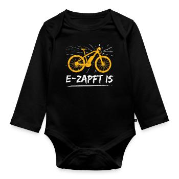 Ebike Fahrrad - Baby Bio-Langarm-Body - Schwarz - Vorne