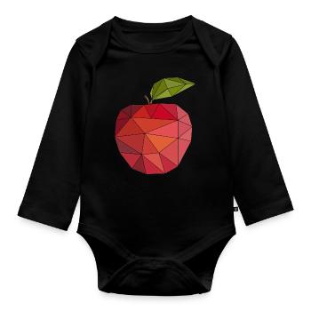 Apfel Obst Apfelpflücker pflücken Gesund Vegan - Baby Bio-Langarm-Body - Schwarz - Vorne