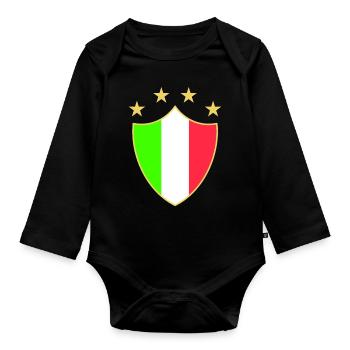 Italia amusant - Body Bébé bio manches longues - noir - Devant
