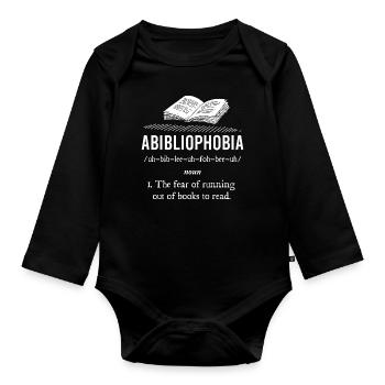 Abibliophobie Definition - Baby Bio-Langarm-Body - Schwarz - Vorne
