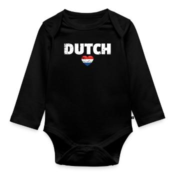 Dutch Netherlands Dutch flag Netherlands - Organic Longsleeve Baby Bodysuit - black - Front