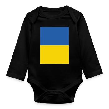 Solidarité avec l’Ukraine - Body Bébé bio manches longues - noir - Devant