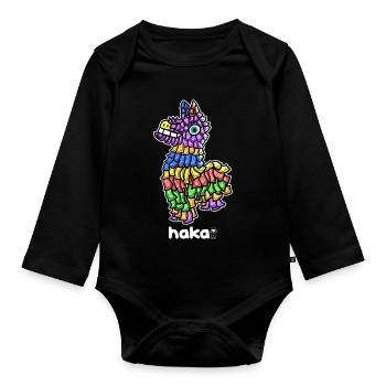 money pinata by haka - Baby Bio-Langarm-Body - Schwarz - Vorne
