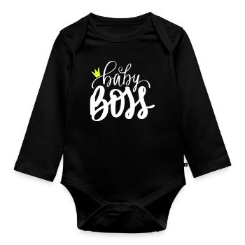 Baby Boss Kleiner Chef Little - Baby Bio-Langarm-Body - Schwarz - Vorne