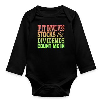 Shares Dividend - Organic Longsleeve Baby Bodysuit - black - Front