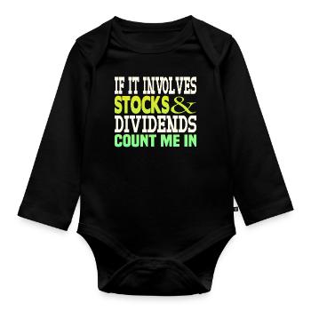 Shares Dividend - Organic Longsleeve Baby Bodysuit - black - Front