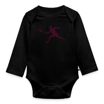 Pickleball Racquetball Racquetball Féminin - Body Bébé bio manches longues - noir - Devant