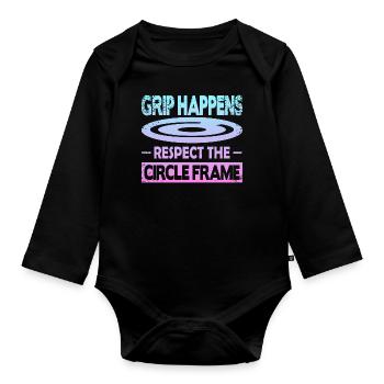 Grip Happens Respect The Circle Frame - Organic Longsleeve Baby Bodysuit - black - Front