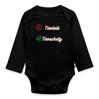Pro Tierschutz - Baby Bio-Langarm-Body - Schwarz - Vorne