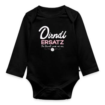 Damen Dirndl Ersatz Trachten Ersatz Bluse Kirmes - Baby Bio-Langarm-Body - Schwarz - Vorne