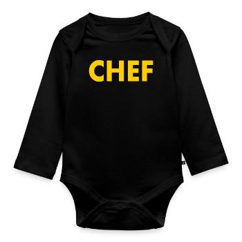 Chef - Body Bébé bio manches longues - noir - Devant