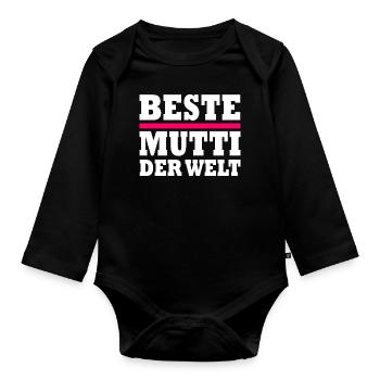 Beste mutti der welt - Baby Bio-Langarm-Body - Schwarz - Vorne